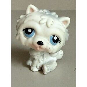 Authentic Littlest Pet Shop LPS #384 White & Grey Chow Chow Target Exclusive